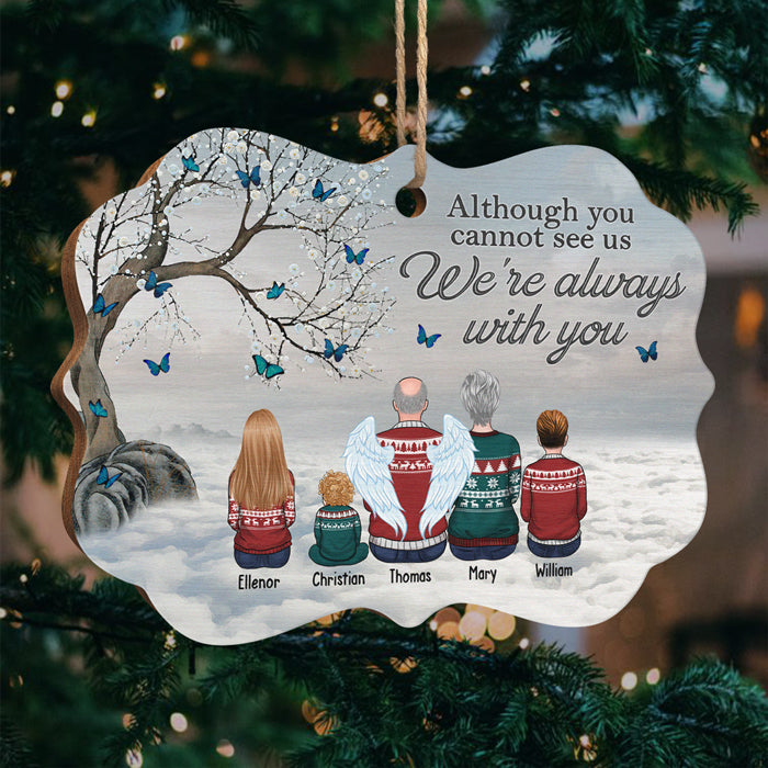 Nous sommes toujours avec vous - Ornement commémoratif personnalisé - Bois en forme de Benelux - Cadeau de condoléances, cadeau de Noël pour les membres de la famille