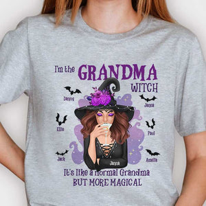 Grand-mère sorcière comme une grand-mère normale mais plus magique - T-shirt unisexe personnalisé, sweat à capuche, sweat-shirt - Cadeau pour sorcières, cadeau pour grand-mère, grands-parents, cadeau d'Halloween
