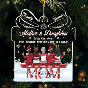 Mère et filles depuis toujours, meilleures amies pour toujours - Décoration familiale personnalisée - Boîte cadeau en acrylique - Cadeau de Noël pour fille de la part de la mère