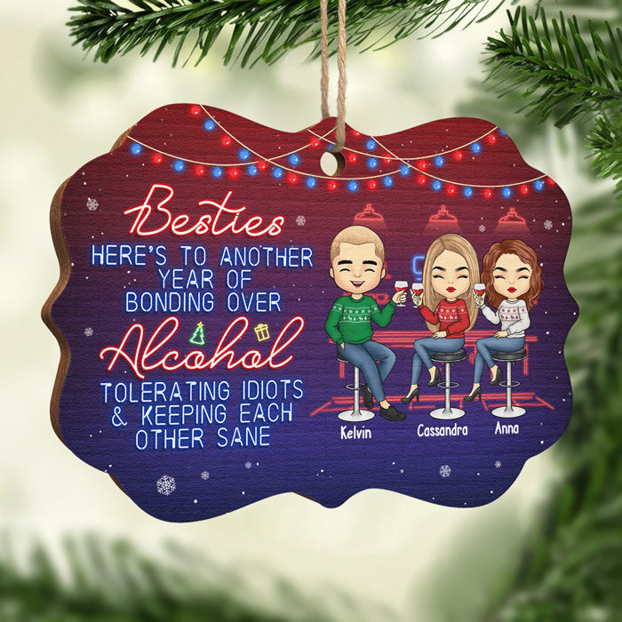 Nous sommes Sage et Hood et souhaitons qu'un Mufuka le fasse - Ornement personnalisé Bestie - Forme Benelux en bois - Cadeau de Noël pour les meilleurs amis, BFF, sœurs