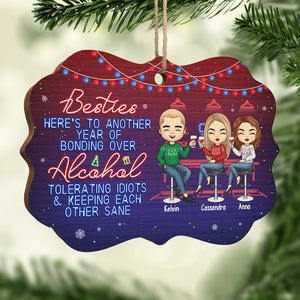 Nous sommes Sage et Hood et souhaitons qu'un Mufuka le fasse - Ornement personnalisé Bestie - Forme Benelux en bois - Cadeau de Noël pour les meilleurs amis, BFF, sœurs