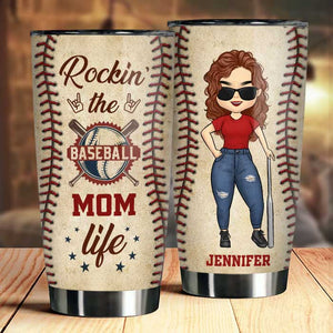 Rockin' The Baseball Mom Life - Cadeau pour maman, gobelet personnalisé