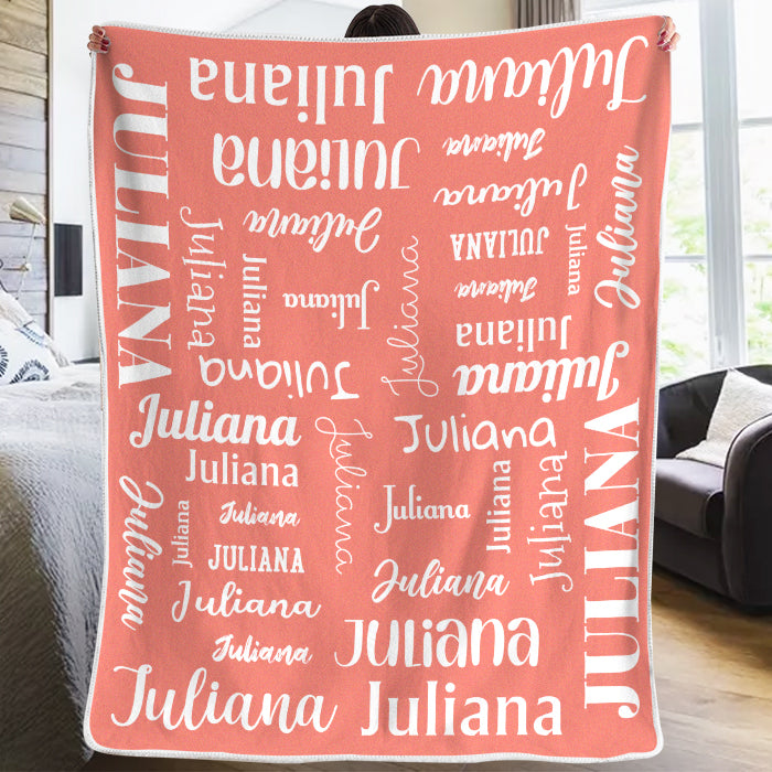Adorable Lettering - Personalized Custom Name Blanket - Gift For Baby Kids, Youth Teenager Adult, Newborn Baby Receiving Gift