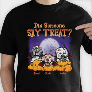 Quelqu'un a dit « Friandise » ? - T-shirt, sweat à capuche ou sweat-shirt unisexe personnalisé - Cadeau pour les amoureux des animaux, cadeau d'Halloween