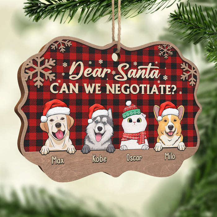 Cher Père Noël, définissez « Naughty » - Ornement personnalisé pour chien et chat - Bois en forme de Benelux - Cadeau de Noël pour les propriétaires et les amoureux des animaux