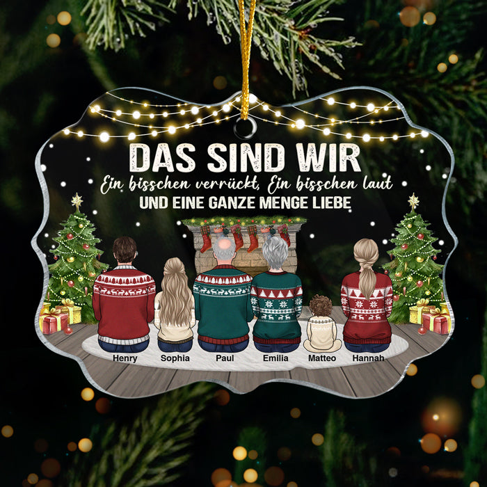 Ein Bisschen Verrückt, Und Eine Ganze Menge Liebe - Ornement de Noël en acrylique personnalisé allemand en forme de Benelux - Cadeau pour la famille, Cadeau de Noël