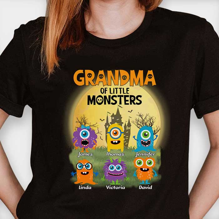 Grand-mère de petits monstres - T-shirt unisexe personnalisé, sweat à capuche, sweat-shirt - Cadeau pour grand-mère, grands-parents, cadeau d'Halloween
