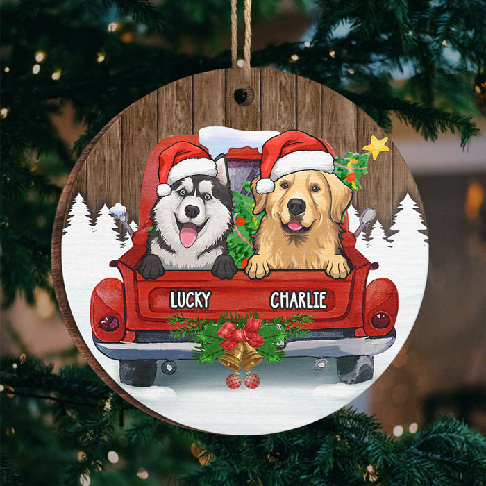 Prêt pour Noël - Décoration de Noël ronde en bois personnalisée - Cadeau pour les amoureux des animaux, cadeau de Noël