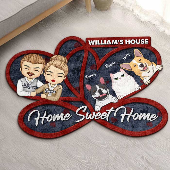 This Is Our Sweet Home - Personalized Shaped Decorative Mat - Gift For Pet Lovers