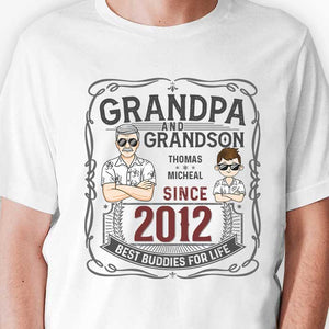 Grandpa & Grandson Best Buddies For Life - Personalized Unisex T-shirt, Hoodie, Sweatshirt - Gift For Grandpa, Grandparents