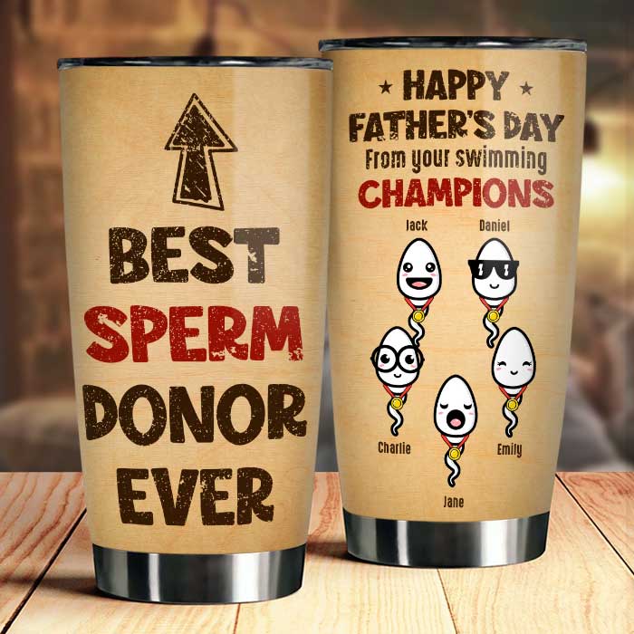 De la part de vos champions de natation Bonne fête des pères - Cadeau pour papa, cadeau pour la fête des pères - Gobelet personnalisé
