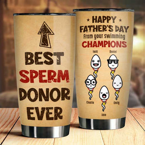 De la part de vos champions de natation Bonne fête des pères - Cadeau pour papa, cadeau pour la fête des pères - Gobelet personnalisé