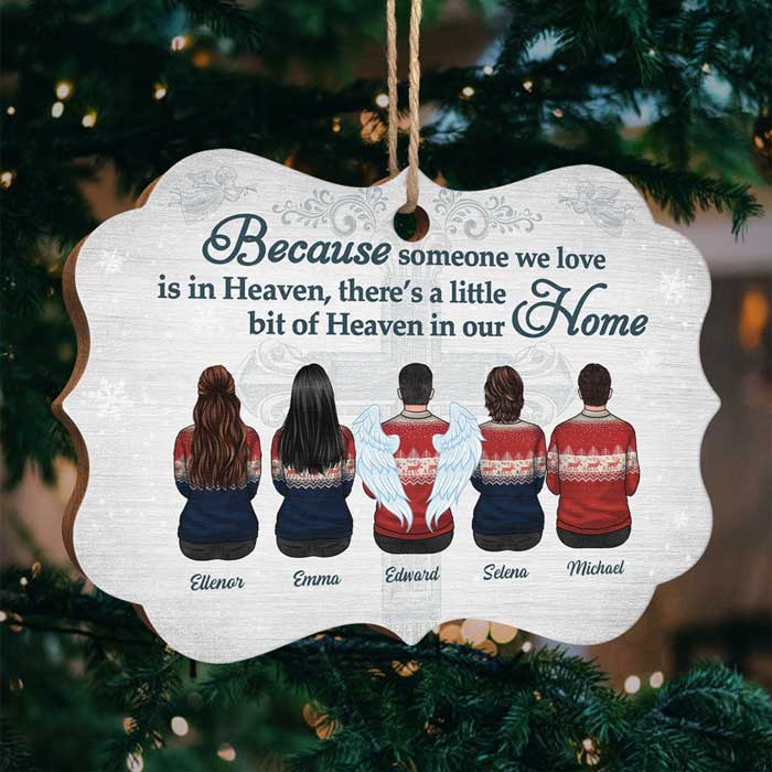Il y a un petit coin de paradis dans notre maison - Décoration de Noël en bois personnalisée en forme de Benelux - Cadeau commémoratif, cadeau de condoléances, cadeau de Noël
