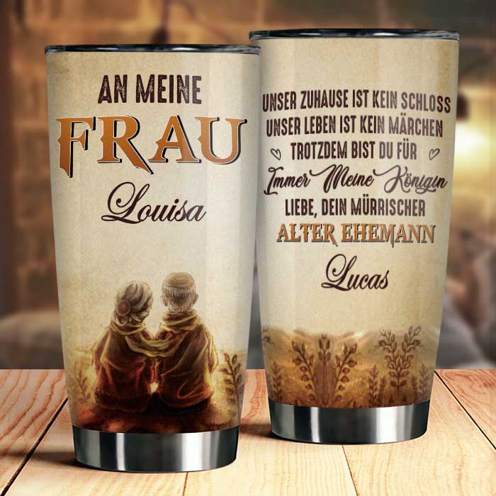 An Meine Frau - Du Bist Meine Königin Für Immer - Cadeau pour les couples, mari femme - Gobelet personnalisé allemand 