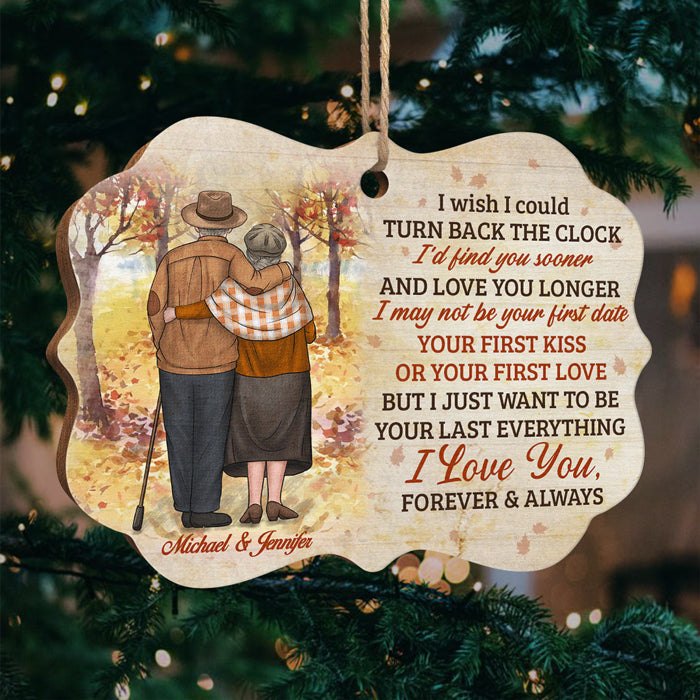 J'aimerais pouvoir remonter le temps - Décoration de Noël en bois personnalisée en forme de Benelux - Cadeau pour couple, mari et femme, anniversaire, fiançailles, mariage, cadeau de mariage, cadeau de Noël