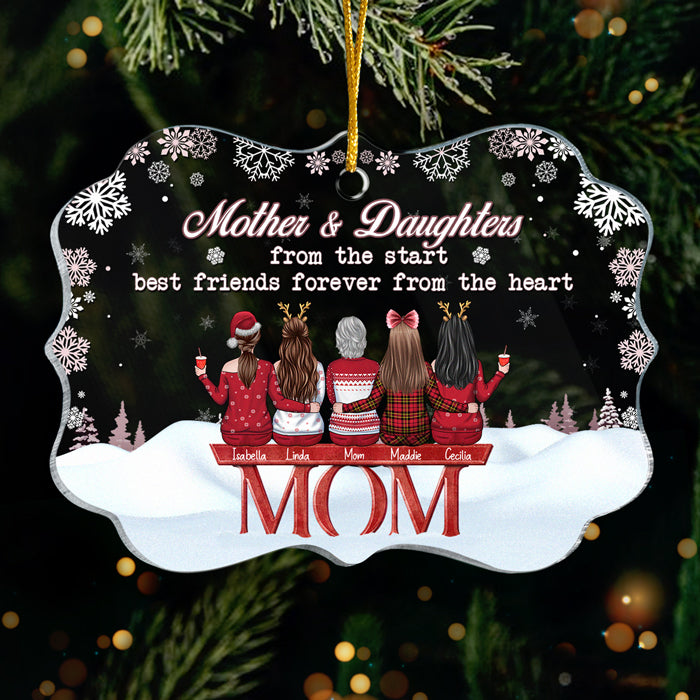 Mère et filles, meilleures amies pour toujours, du fond du cœur - Décoration familiale personnalisée - Acrylique en forme de Benelux - Cadeau de Noël pour fille de la part d'une mère
