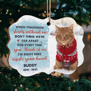 Ne pensez pas que nous sommes loin l'un de l'autre - Décoration de Noël personnalisée en bois en forme de Benelux - Télécharger une image, un cadeau commémoratif, un cadeau de condoléances, un cadeau de Noël