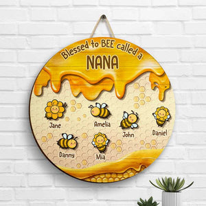 Béni soit mon nom de grand-mère ! Panneau en bois personnalisé ! Cadeau pour grand-mère et grands-parents