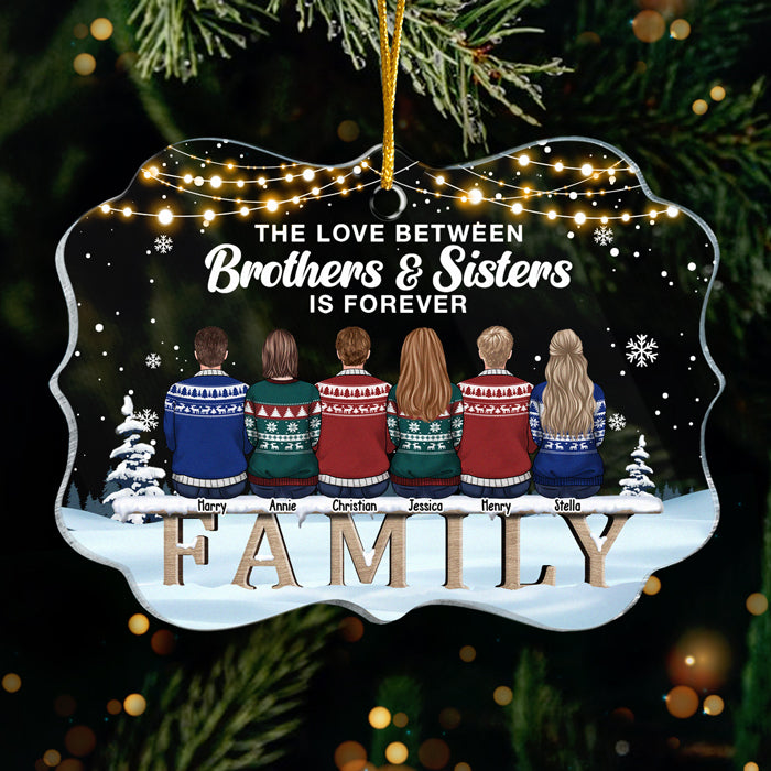 L'amour entre nous est durable - Décoration de Noël personnalisée en acrylique en forme de Benelux - Cadeau pour la famille, cadeau de Noël