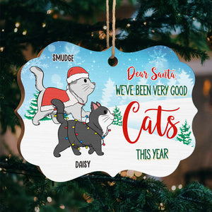 Nous avons été de bons chats - Décoration de Noël en bois personnalisée en forme de Benelux - Cadeau pour les amoureux des animaux, cadeau de Noël