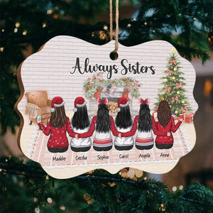Sœurs pour toujours et à jamais - Décoration de Noël en bois personnalisée en forme de Benelux - Cadeau pour meilleure amie, meilleure amie, sœur, cadeau d'anniversaire pour meilleure amie et amie, cadeau de Noël