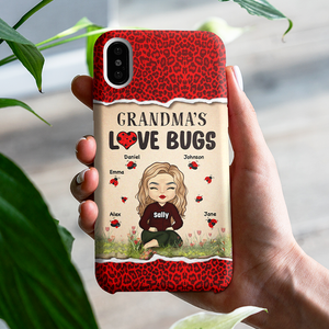 Grandma's Love Bugs - Cadeau pour maman et grand-mère - Coque de téléphone personnalisée