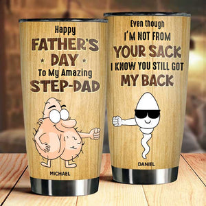 Bonne fête des pères à mon incroyable beau-père ! Cadeau pour papa, cadeau pour la fête des pères ! Gobelet personnalisé