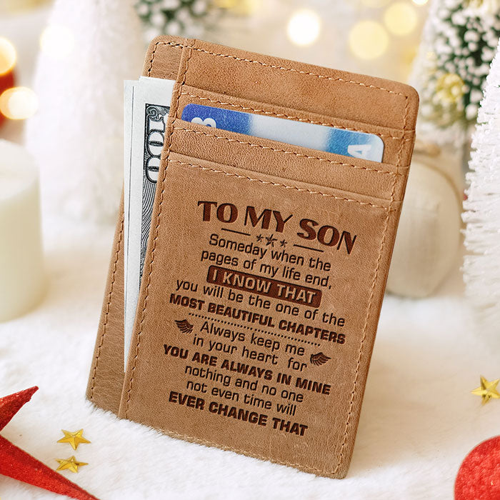 À mon fils, je te garde toujours dans mon cœur - Porte-cartes - À mon fils, cadeau pour fils, cadeau pour fils de papa et maman, cadeau d'anniversaire pour fils, cadeau de Noël