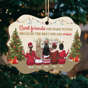 Les meilleurs amis sont difficiles à trouver, car les meilleurs sont les miens - Décoration personnalisée Bestie - Bois en forme de Benelux - Cadeau de Noël pour meilleures amies, meilleures amies, sœurs