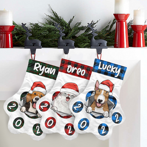 Joyeux Noël - Chiens de Noël et chats souriants - Chaussette de Noël personnalisée