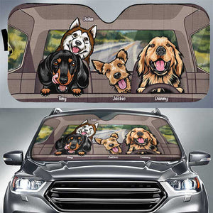 Cool Dogs - Pare-soleil de voiture personnalisé - Cadeau pour les amoureux des animaux