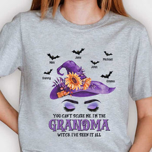 Tu ne peux pas me faire peur, je suis la grand-mère sorcière - T-shirt unisexe personnalisé, sweat à capuche, sweat-shirt - Cadeau pour grand-mère, grands-parents, cadeau d'Halloween