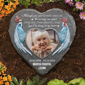 Même si tu ne peux pas être ici avec moi, nous ne sommes vraiment pas séparés - Pierre commémorative personnalisée, marqueur de tombe humain - Télécharger une image, cadeau commémoratif, cadeau de sympathie