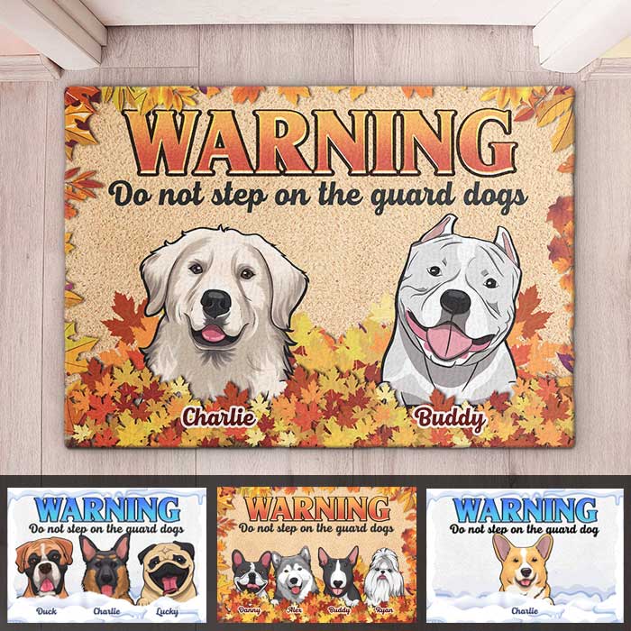 Ne marchez pas sur le chien de garde - Tapis décoratif personnalisé - Cadeau pour les amoureux des chiens, propriétaires de chiens, cadeau pour chien, cadeau pour les amoureux des animaux