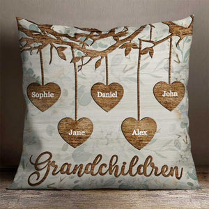 Les petits-enfants rendent la vie plus belle – Cadeau pour grand-mère, oreiller personnalisé (coussin inclus)
