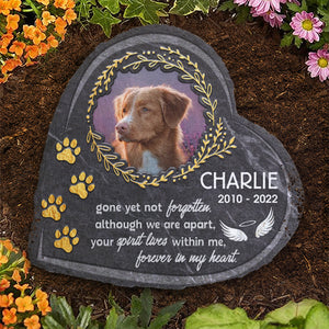 Ton esprit vit à jamais dans mon cœur - Pierre commémorative personnalisée, pierre tombale pour animaux de compagnie - Télécharger une image, cadeau commémoratif, cadeau de condoléances