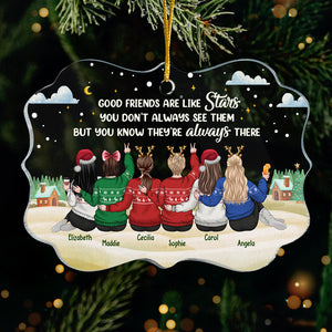 Les bons amis sont comme des étoiles - Décoration de Noël personnalisée en acrylique en forme de Benelux - Cadeau pour meilleure amie, meilleure amie, sœur, cadeau d'anniversaire pour meilleure amie et amie, cadeau de Noël