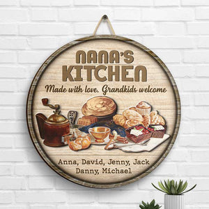 La cuisine de grand-mère faite avec amour - Panneau en bois personnalisé - Cadeau pour grand-mère et grands-parents