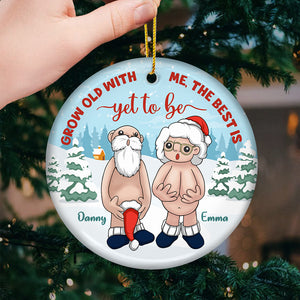 Le meilleur reste à venir - Ornement personnalisé pour couple - Forme ronde en céramique - Cadeau de Noël pour mari et femme, anniversaire