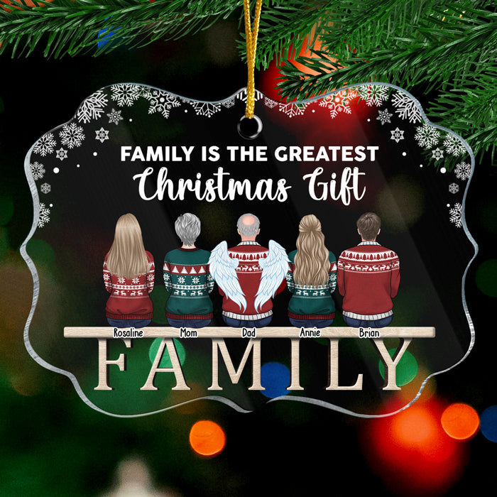 Le plus beau cadeau de Noël de la vie, c'est la famille ! Décoration de Noël personnalisée en acrylique en forme de Benelux. Cadeau pour la famille, cadeau de Noël.