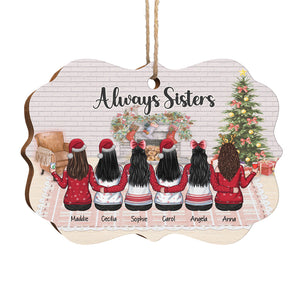 Sœurs pour toujours et à jamais - Décoration de Noël en bois personnalisée en forme de Benelux - Cadeau pour meilleure amie, meilleure amie, sœur, cadeau d'anniversaire pour meilleure amie et amie, cadeau de Noël