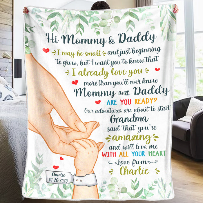 Votre bonheur est né - Couverture personnalisée pour bébé - Cadeau de naissance, cadeau pour la première maman