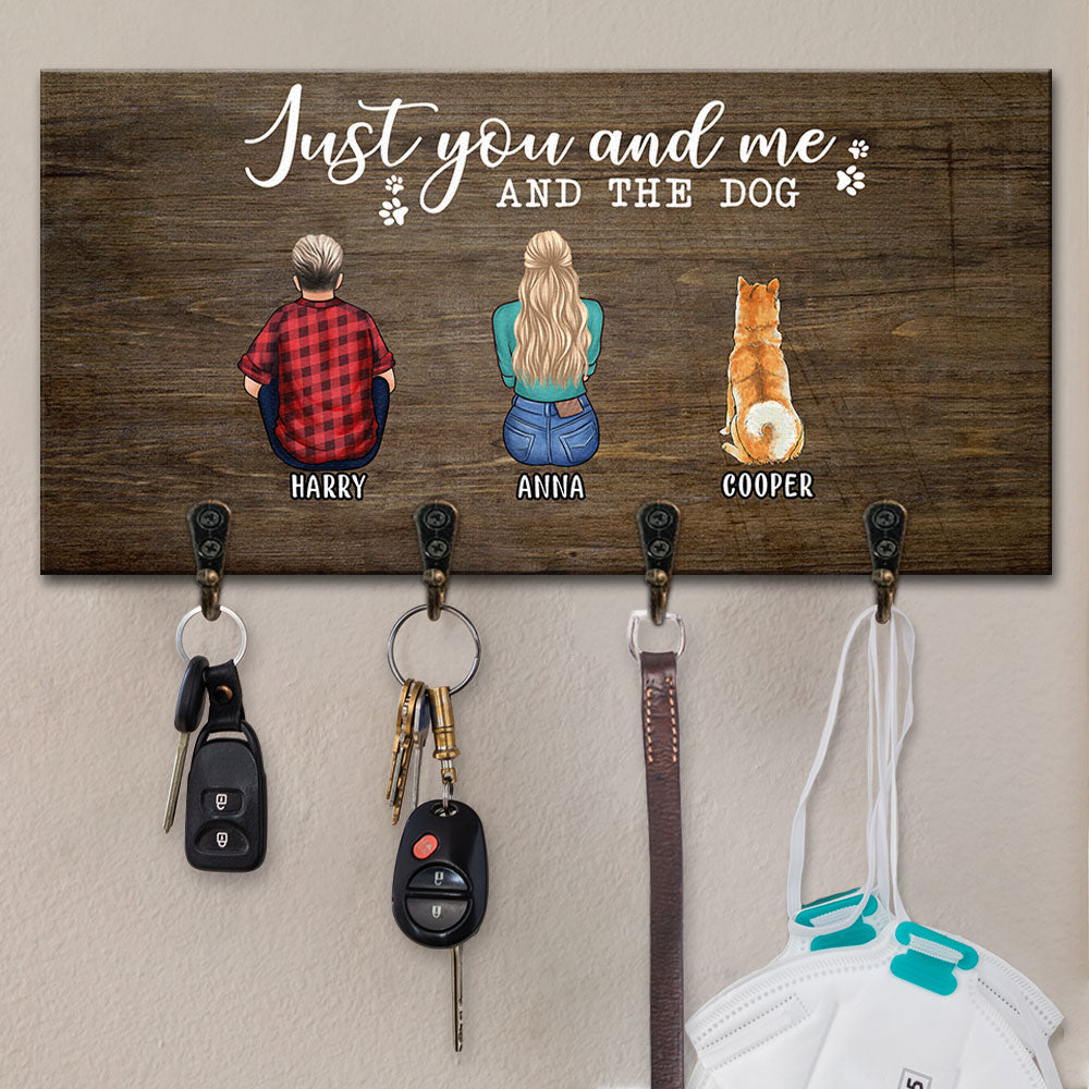 Juste toi, moi et les chiens - Porte-clés personnalisé, porte-clés - Cadeaux d'anniversaire, cadeau pour couples, mari, femme, amoureux des chiens