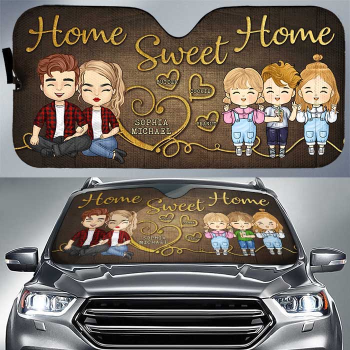 Sweet Home - Pare-soleil de voiture personnalisé - Cadeau pour couple, mari et femme