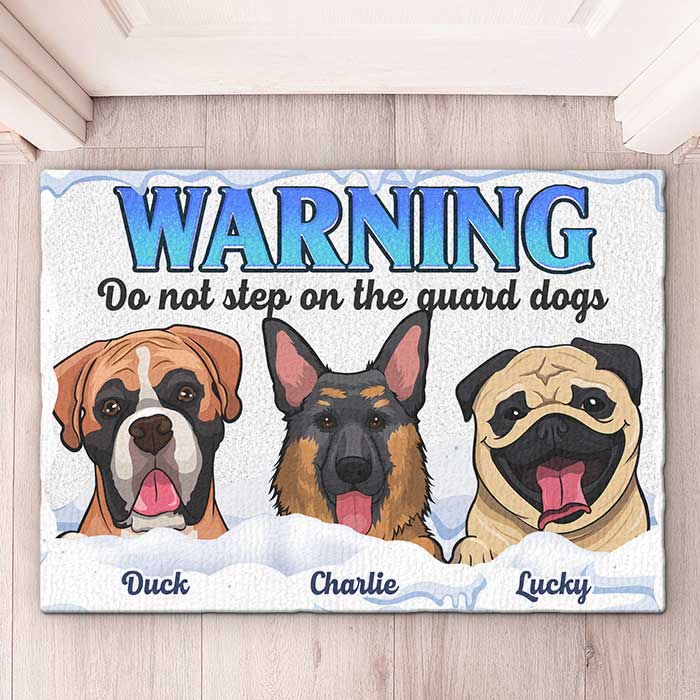 Ne marchez pas sur le chien de garde - Tapis décoratif personnalisé - Cadeau pour les amoureux des chiens, propriétaires de chiens, cadeau pour chien, cadeau pour les amoureux des animaux
