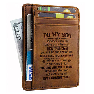 À mon fils, je te garde toujours dans mon cœur - Porte-cartes - À mon fils, cadeau pour fils, cadeau pour fils de papa et maman, cadeau d'anniversaire pour fils, cadeau de Noël