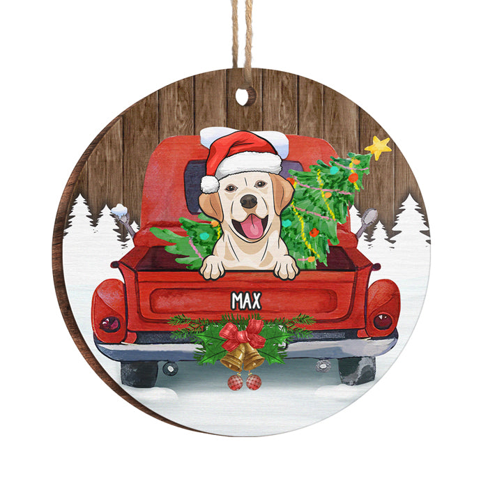 Prêt pour Noël - Décoration de Noël ronde en bois personnalisée - Cadeau pour les amoureux des animaux, cadeau de Noël