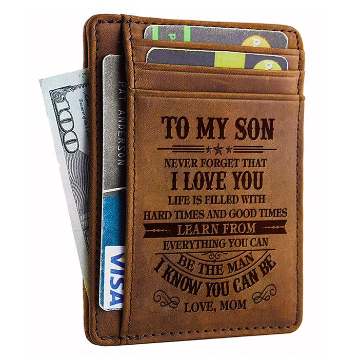 À mon fils, n'oublie jamais que je t'aime - Porte-cartes - À mon fils, cadeau pour fils, cadeau de maman pour fils, cadeau d'anniversaire pour fils, cadeau de Noël
