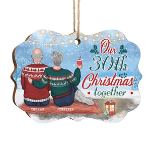 Joyeux Noël ensemble - Décoration de Noël en bois personnalisée en forme de Benelux - Cadeau pour couple, mari et femme, anniversaire, fiançailles, mariage, cadeau de mariage, cadeau de Noël