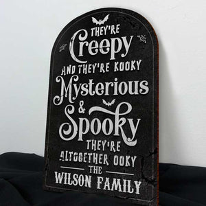 Ils sont tous ensemble Ooky - Panneau en bois personnalisé - Cadeau pour la famille, cadeau d'Halloween